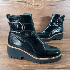 PAUL GREEN Dynamic Black Patent Leather Booties Women’s Size 8 (5.5UK) S…